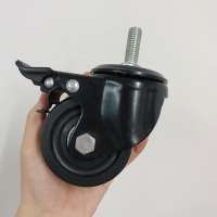 Luxury Style 3 Inch 75 mm Nylon PP Polypropylene 220KGS Black Threaded Stem Heavy Duty Casters