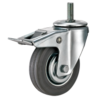 5 inch European Industrial Threaded Stem Swivel Castors with Gray Rubber Wheel