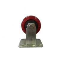 Heavy Duty Caster Wheels 100mm Red PU Rigid Castors