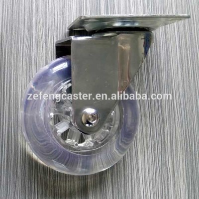 2 inch to 4 inch Chrome Plated Furniture Swivel Caster with Transparent PU wheel