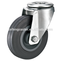 5 inch European Industrial Bolt Hole Swivel Castors with Gray Rubber Wheel