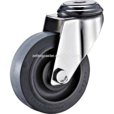 100mm Stainless Steel Bolt Hole Swivel TPR Caster