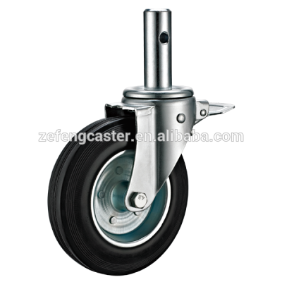 150mm black Rubber Steel Core Scaffolding Casters wheel