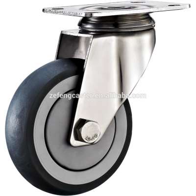 125mm TPR #304 Stainless Steel Top plate Swivel Caster wheel