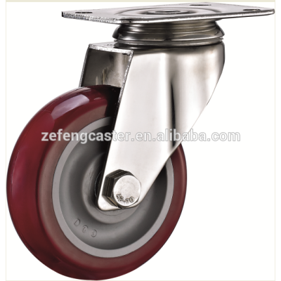 304 Stainless Steel Medium duty Casters with PU Wheel