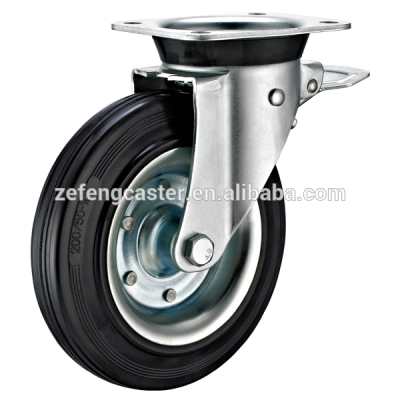 EN840 Waste Bin Double Brake Rubber Caster Wheel