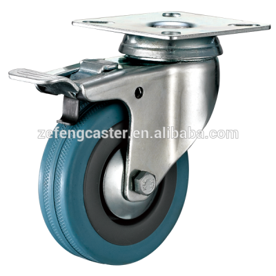 Light Duty Casters with Gray Rubber Wheels