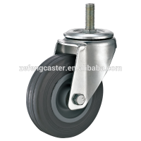 5 inch European Industrial Threaded Stem Swivel Castors with Gray Rubber Wheel